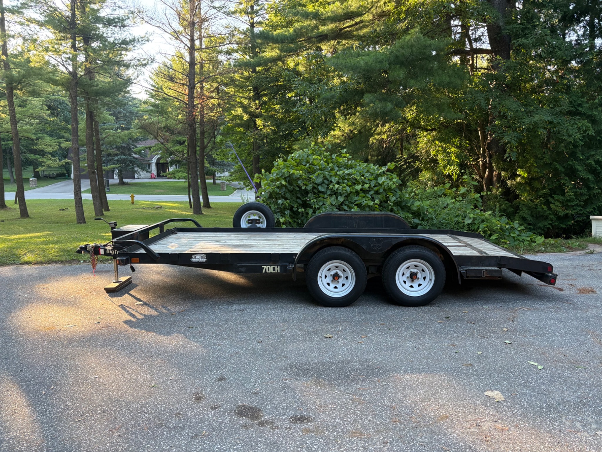 Black dual axle car trailer